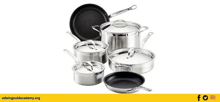 Hestan ProBond Collection Professional Clad Stainless Steel TITUM Nonstick Cookware Set,