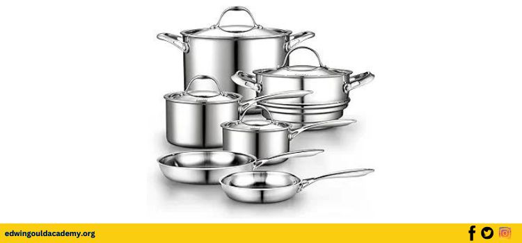 4 Cooks Standard Stainless Steel Kitchen Cookware Sets 10Piece Multi-Ply Full Clad Pots and Pans Cooking Set