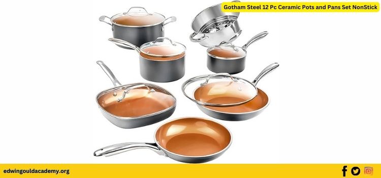 Gotham Steel 12 Pc Ceramic Pots and Pans Set NonStick