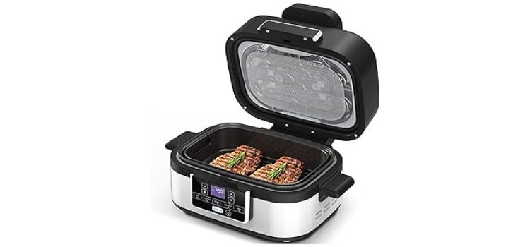 8 COWSAR 5-IN-1 Indoor Electric Grill, Nonstick Smokeless Indoor Grill with Grill, Air Fry